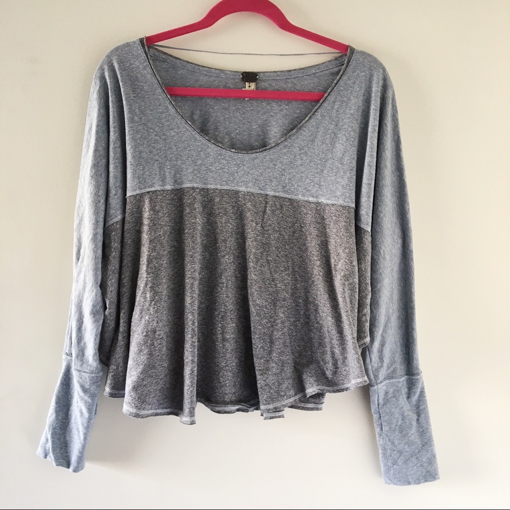 ‼️SALE‼️ FREE PEOPLE Gray dolman long sleeve crop